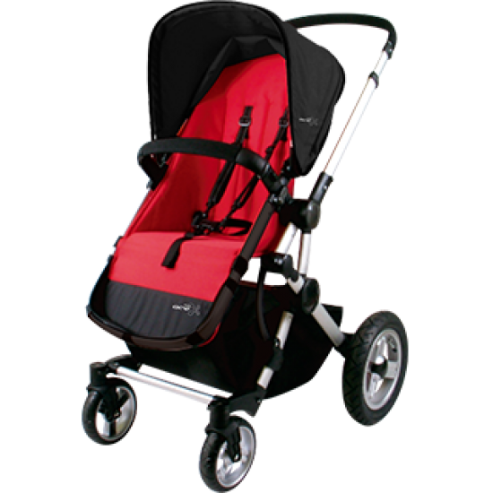 red baby stroller